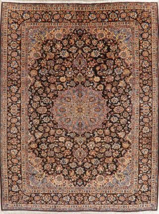 Traditional Floral Area Rug Hand - Knotted Oriental Wool Carpet 10 X 13 Blue Rugs