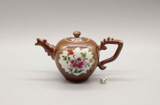 Fine 18thc Chinese Cafe Au Lait Batavian Ware Teapot Qianlong Period 1735 - 1796