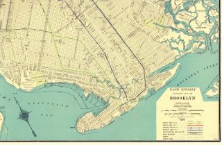 1930 Rare Size Antique Brooklyn York Map Vintage Map Of Brooklyn 5335