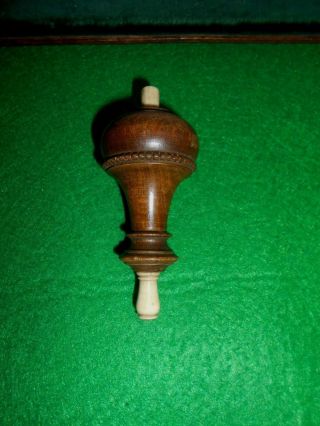 Antique Electric Bell Switch In Wood Carved By Hand C1900