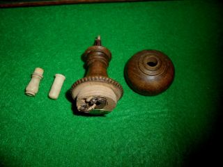 antique Electric bell switch in wood carved by hand c1900 2
