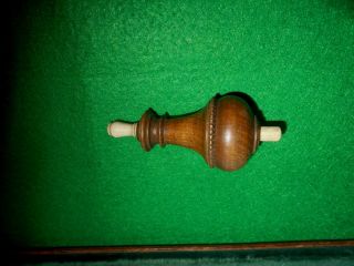 antique Electric bell switch in wood carved by hand c1900 6