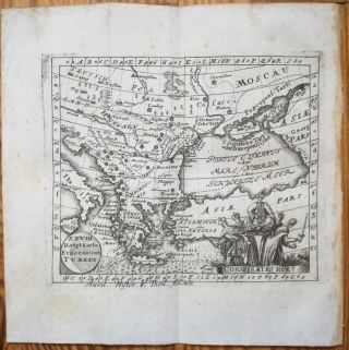 Desing Engraving Map Of Greece Turkey - 1741