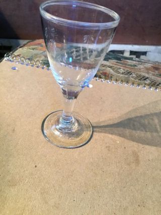 Revolutionary War 18th Century Tapered Shape Bowl Wine Glass Open Pontil W Gilt
