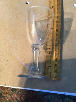 Revolutionary War 18th Century Tapered Shape Bowl Wine Glass Open Pontil W Gilt 5