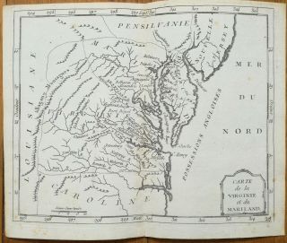Laporte Engraved Map Of Virginia And Maryland America - 1777
