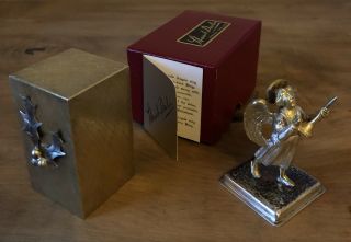 Stuart Devlin Solid Silver Surprise Box / Gift Herald Angel Boxed Complete 6