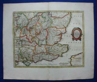 Antique Atlas Map,  South East England,  Kent,  Mercator,  Hondius,  Published 1639