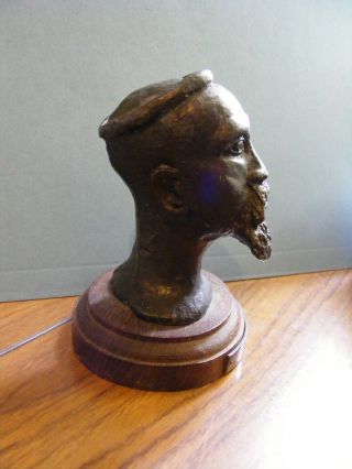 Antique Early 20thc Cast Metal Tribal African Zulu Kehla Bust /nice Paperweight