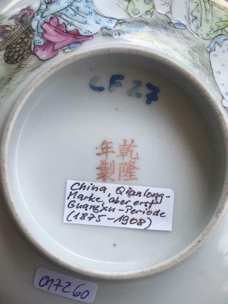 Chinese Porcelain Famile Rose Bowl with Qianlong Mark but Guangxu Period 9