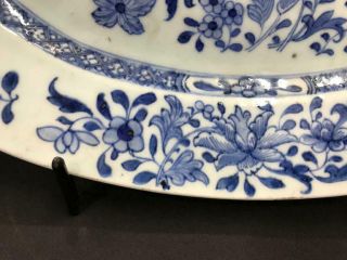 Chinese Blue and White Large Porcelain Tray Qianlong Period 1736 - 1795 11