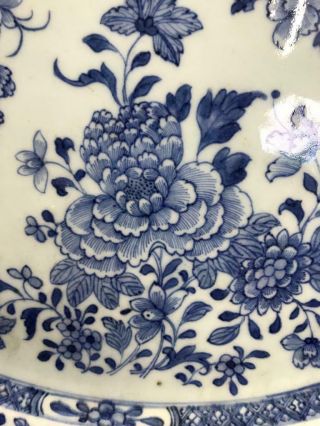 Chinese Blue and White Large Porcelain Tray Qianlong Period 1736 - 1795 2