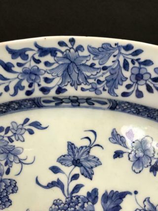 Chinese Blue and White Large Porcelain Tray Qianlong Period 1736 - 1795 7