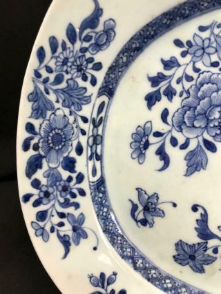 Chinese Blue and White Large Porcelain Tray Qianlong Period 1736 - 1795 8