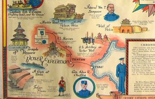 RARE Pictorial Map 1935 Theodore Roosevelt Spanish War Memorial Map Buffalo NY 8