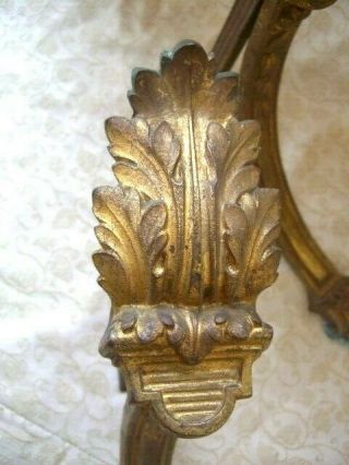 Antique French Brass Curtain Pole Holder Brackets Ormolu Rococo Gilt Old 1800 ' s 2
