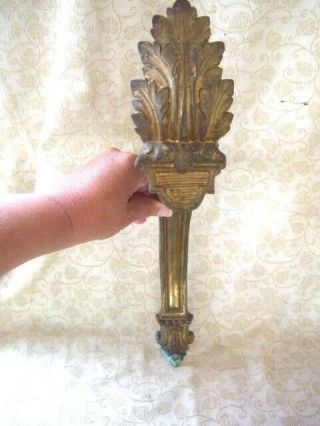 Antique French Brass Curtain Pole Holder Brackets Ormolu Rococo Gilt Old 1800 ' s 3