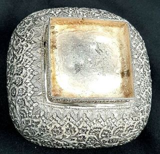 Antique Indian Colonial Raj Kashmir Islamic Solid Silver Bowl c1880 12