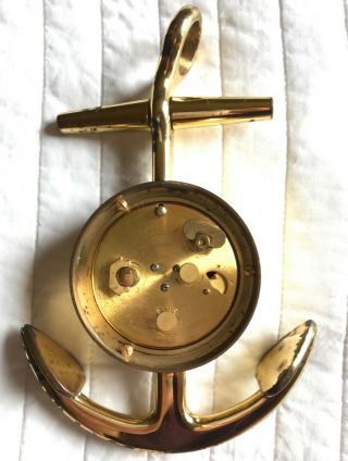 Vintage Hermes Brass Anchor Desk Alarm Clock 60s 4