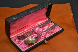 Rare Cased Tiffany & Co Sterling Vine And Gourd Pattern Fork Spoon Set 1890 Wow