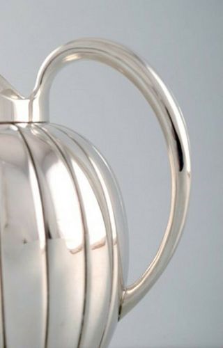 Georg Jensen art deco sterling silver jug in fluted style,  model number 856. 4