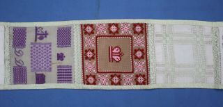 RARE ANTIQUE SCHOOL SAMPLER St THOMAS G.  School by DOROTHY De VOY1905 3