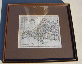 Antique County Map - Dorset / Dorseshire - Robert Morden - Framed & Glazed