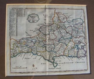 Antique County Map - Dorset / Dorseshire - Robert Morden - Framed & glazed 3