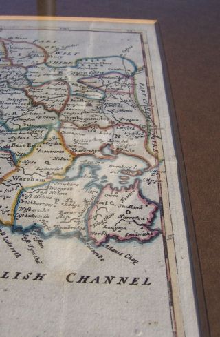 Antique County Map - Dorset / Dorseshire - Robert Morden - Framed & glazed 7