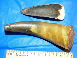 old hudson ' s bay company hunting pouch powder horn knife HB 5MB token 7