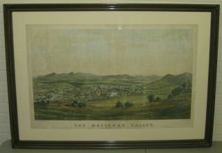 Antique Mettowee Valley Granville York Birds Eye View Jh Bufford Lithograph