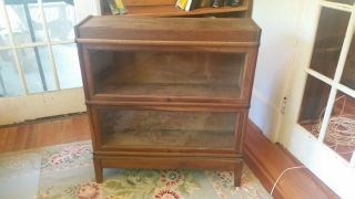 Antique Two Section Oak Stacking Barrister Lawyers Bookcase Macey 811,  Finish 8
