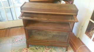 Antique Two Section Oak Stacking Barrister Lawyers Bookcase Macey 811,  Finish 8 4