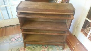 Antique Two Section Oak Stacking Barrister Lawyers Bookcase Macey 811,  Finish 8 5