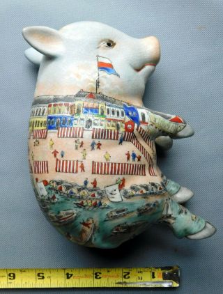 Rare Antique Chinese Porcelain Pig Hong Kong Ca 1880 Ceramic Victoria Harbor