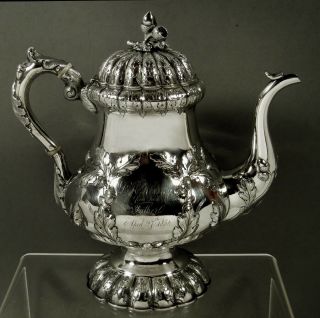 Jones Ball & Co.  Silver Coffee Pot 1854 - Listed 2 Years