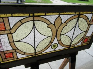 ANTIQUE AMERICAN STAINED GLASS WINDOW 48 X 24 ARCHITECTURAL SALVAGE 4