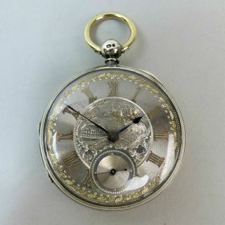 Antique Silver Fusee Movement Pocket Watch London 1876 - G.  W.  O.