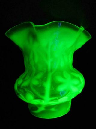 Uranium Vaseline Glass Lamp Shade 1880s Oil Lamp Hanging Pendant Sconce