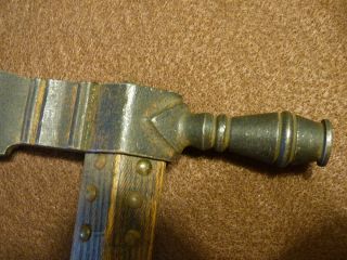 Old 1840 Cree Indian pipe tomahawk forged head moon & 3 stars inlaid in head 8