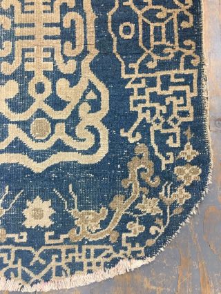 Old Antique Handmade Chinese Rug 4.  8x3.  1 Ft Shabby Chic 6