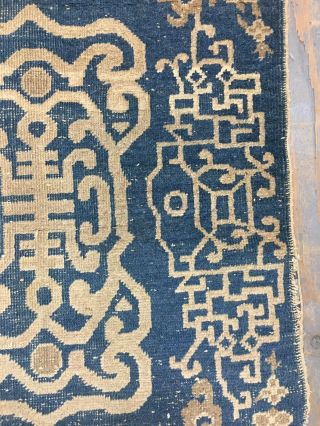 Old Antique Handmade Chinese Rug 4.  8x3.  1 Ft Shabby Chic 9