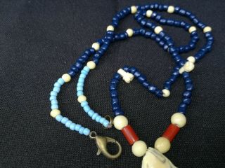 Old Eskimo Yupik Inuit Bering Strait Uelen Workshop bead necklace Halibut 7