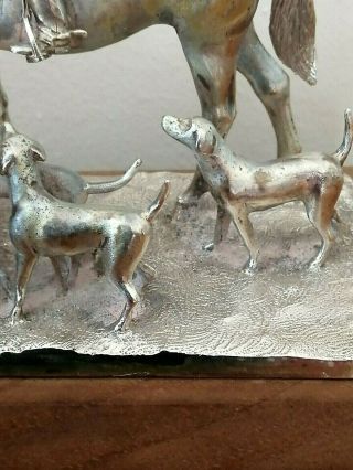 SOLID SILVER MODEL OF MASTER AND HOUNDS 11