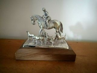 Solid Silver Model Of Master And Hounds