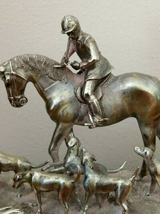 SOLID SILVER MODEL OF MASTER AND HOUNDS 9