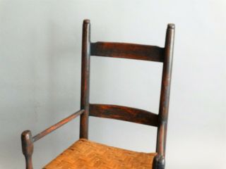 Americana Folk Art Ladderback Child ' s Chair,  Early Paint 3
