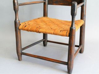 Americana Folk Art Ladderback Child ' s Chair,  Early Paint 4