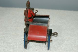 TIN LITHO MARX WIND UP INDIAN MOTORCYCLE AND SIDE CAR,  VERY OLD 1920 ' s ? 3