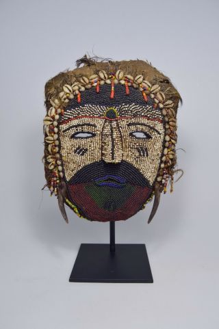 Exceedingly Rare Tabwa Beaded Possession Cult Mask,  African Art 2